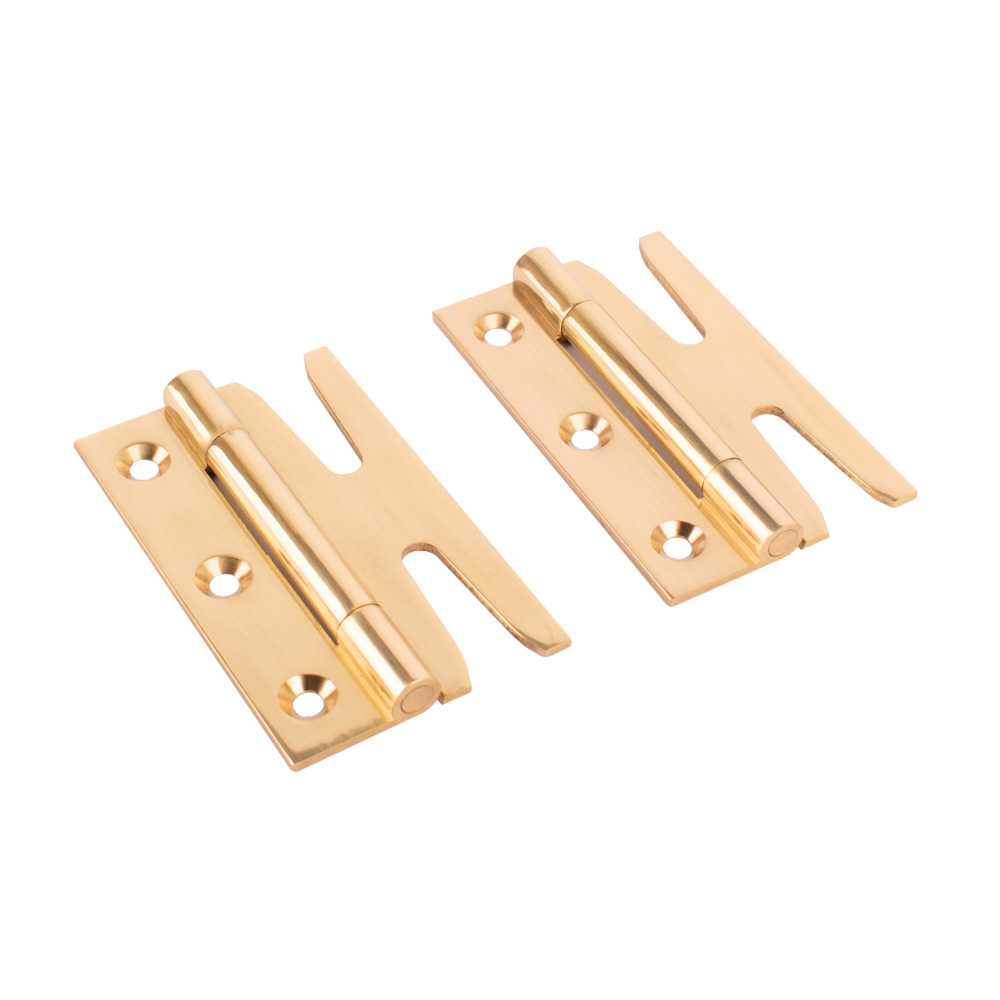Simplex Solid Brass Standard Hinges (Sold in Pairs) - Polished Brass